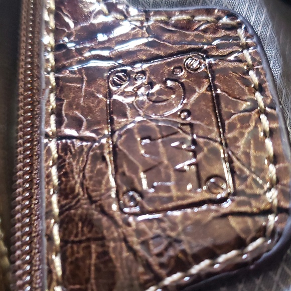 Beautiful Marc Chantal Ostrich Print Embossed Leather Shoulder Arm Handbag - Picture 7 of 7